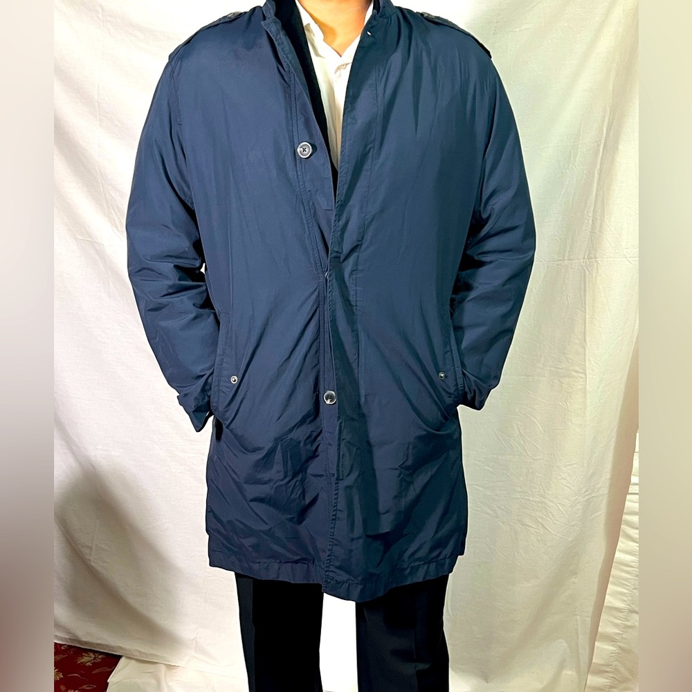 Men trench coat in blue